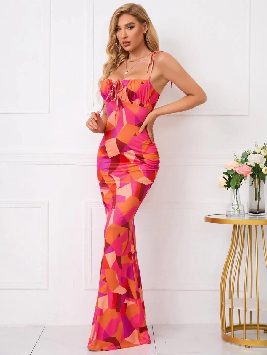 Blumenkleid mit Schnürträgern - Bellave