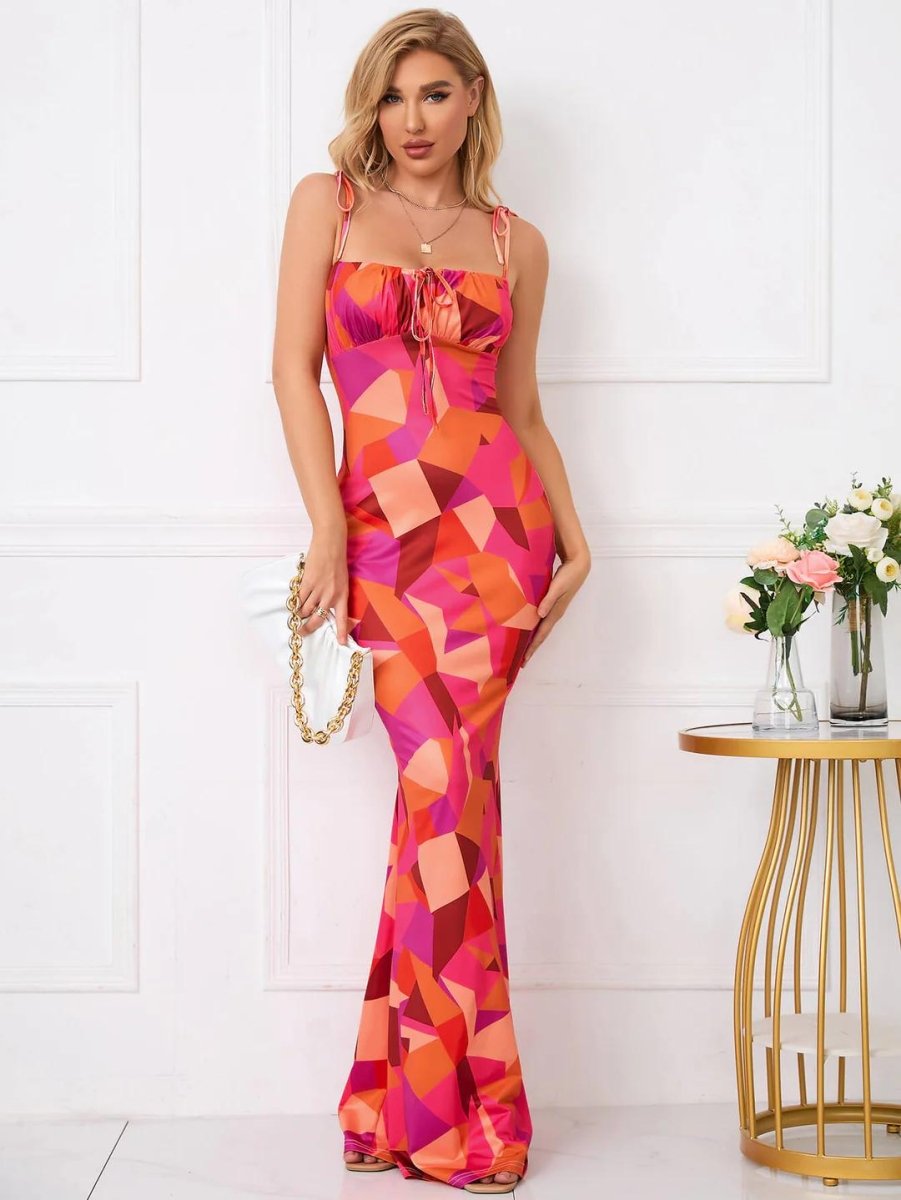 Blumenkleid mit Schnürträgern - Bellave
