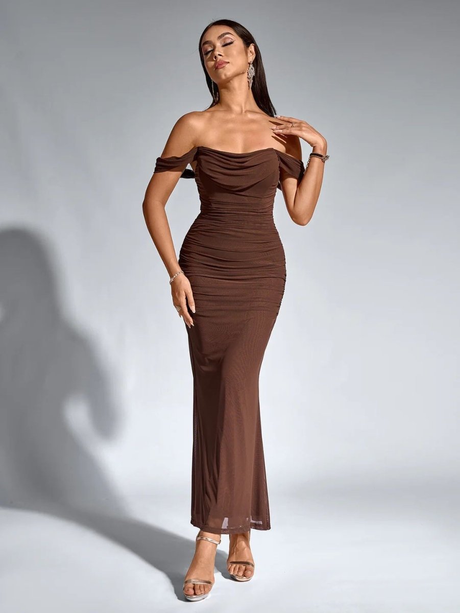 Off - Shoulder Kleid mit Reißverschluss - Bellave