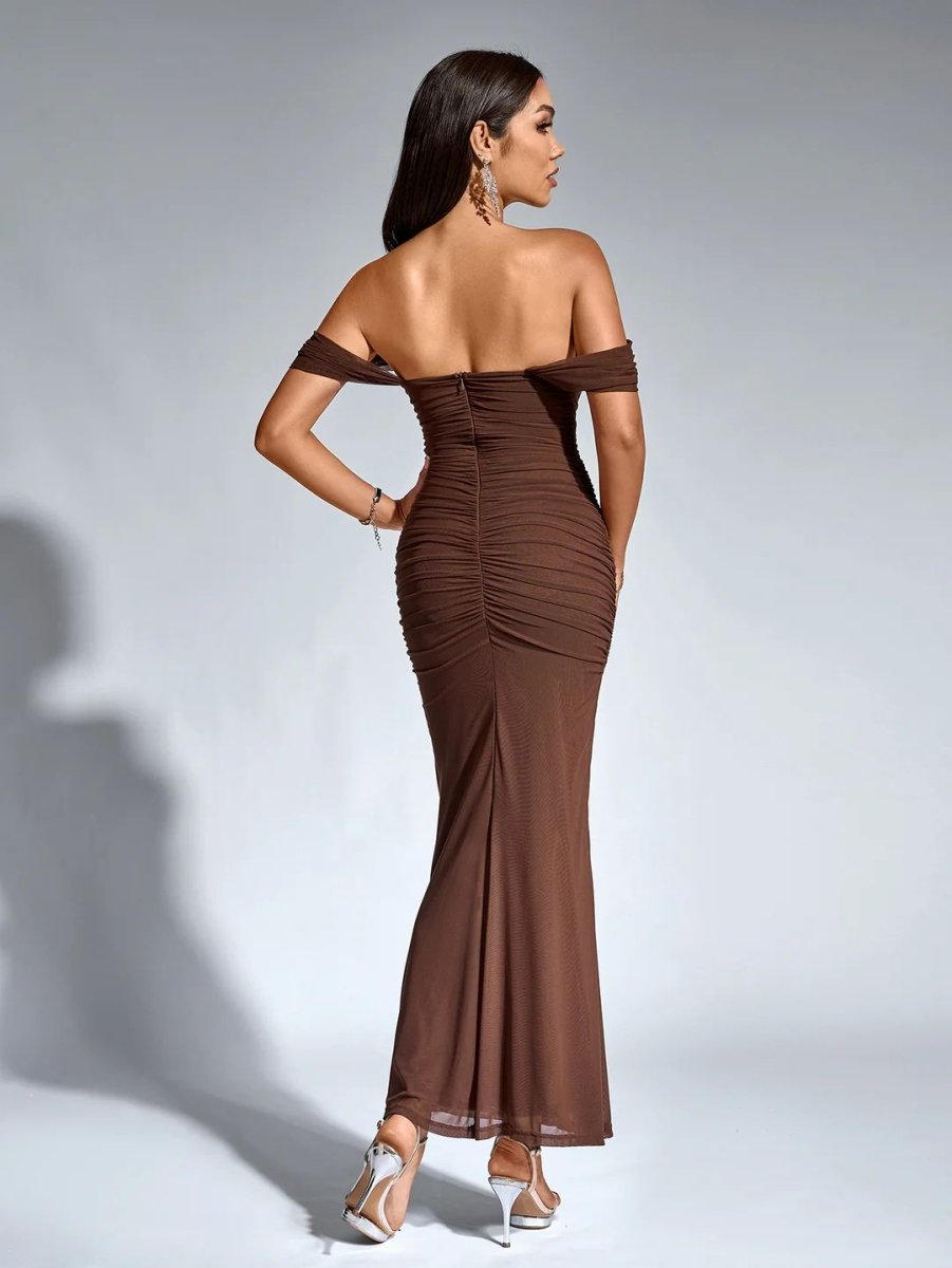 Off - Shoulder Kleid mit Reißverschluss - Bellave