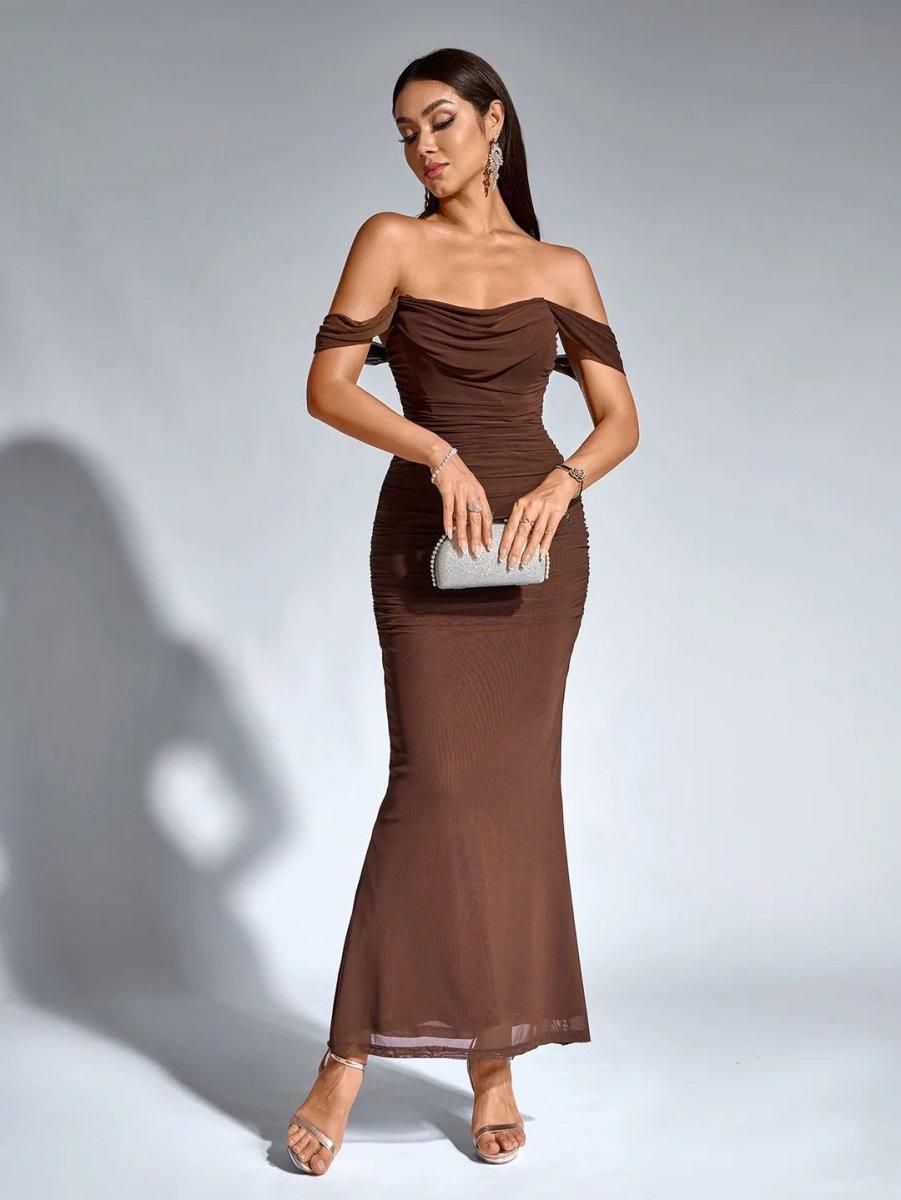 Off - Shoulder Kleid mit Reißverschluss - Bellave