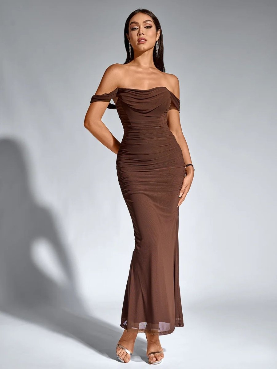 Off - Shoulder Kleid mit Reißverschluss - Bellave