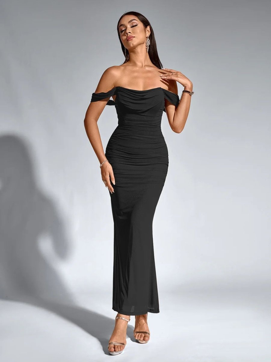 Off - Shoulder Kleid mit Reißverschluss - Bellave
