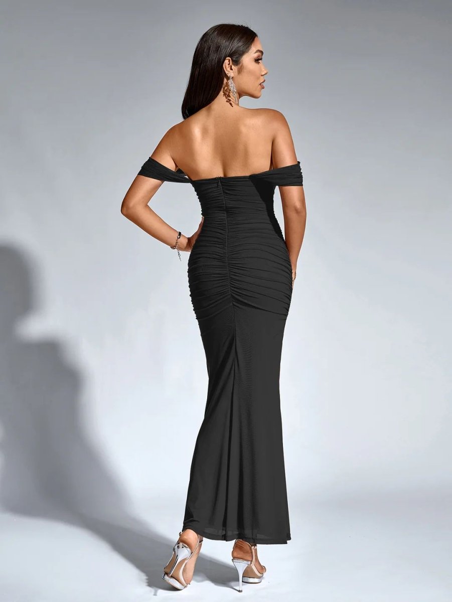Off - Shoulder Kleid mit Reißverschluss - Bellave