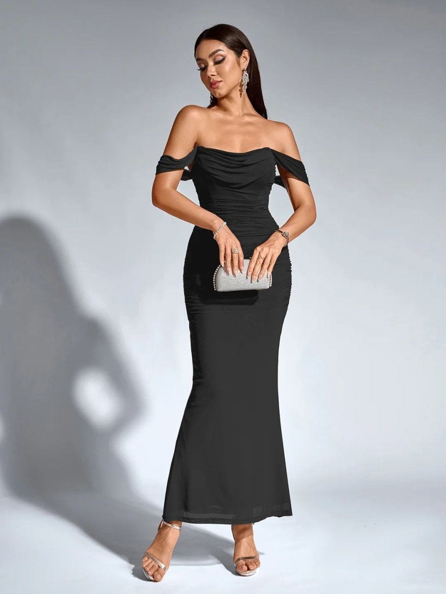Off - Shoulder Kleid mit Reißverschluss - Bellave