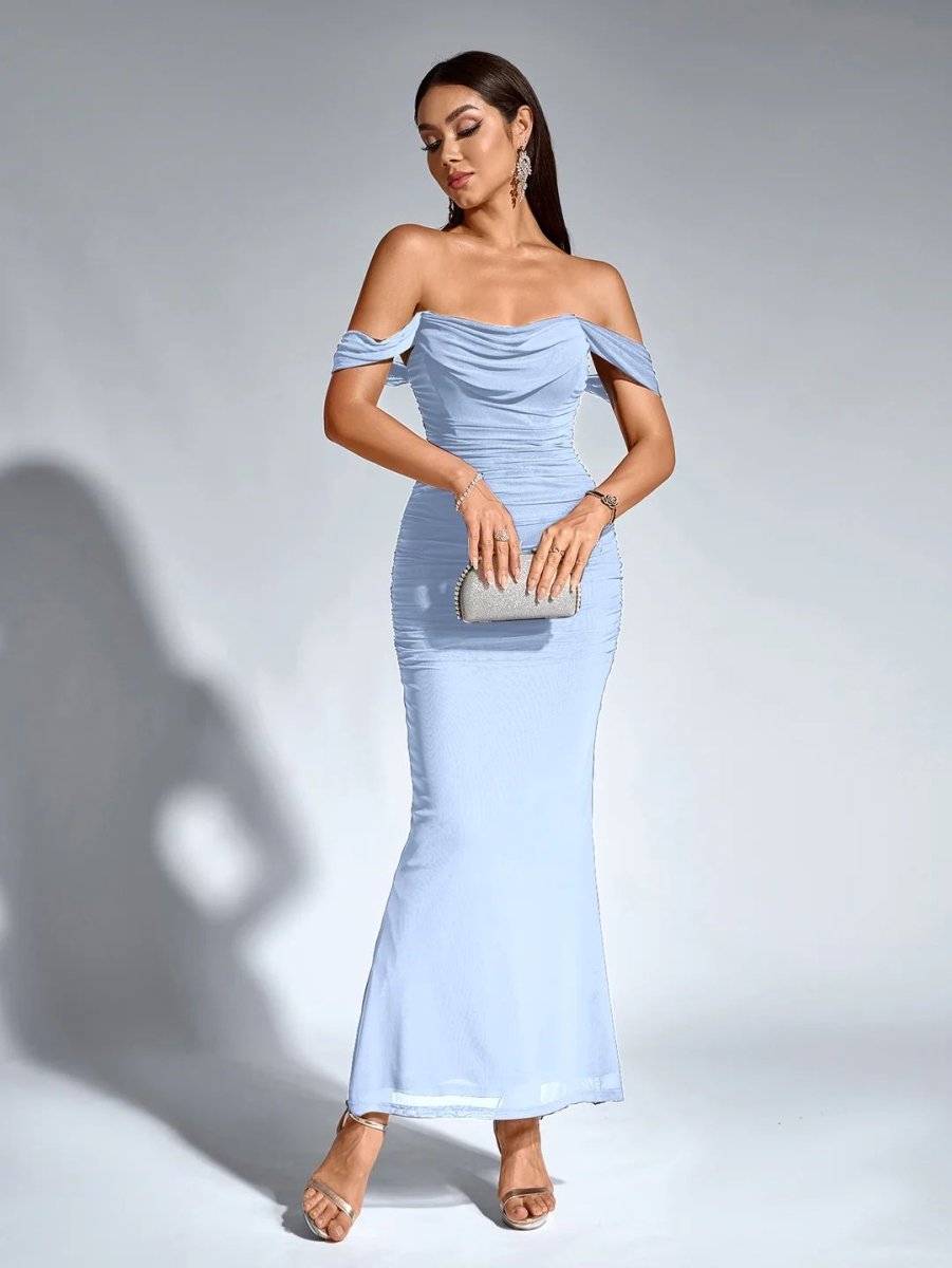Off - Shoulder Kleid mit Reißverschluss - Bellave