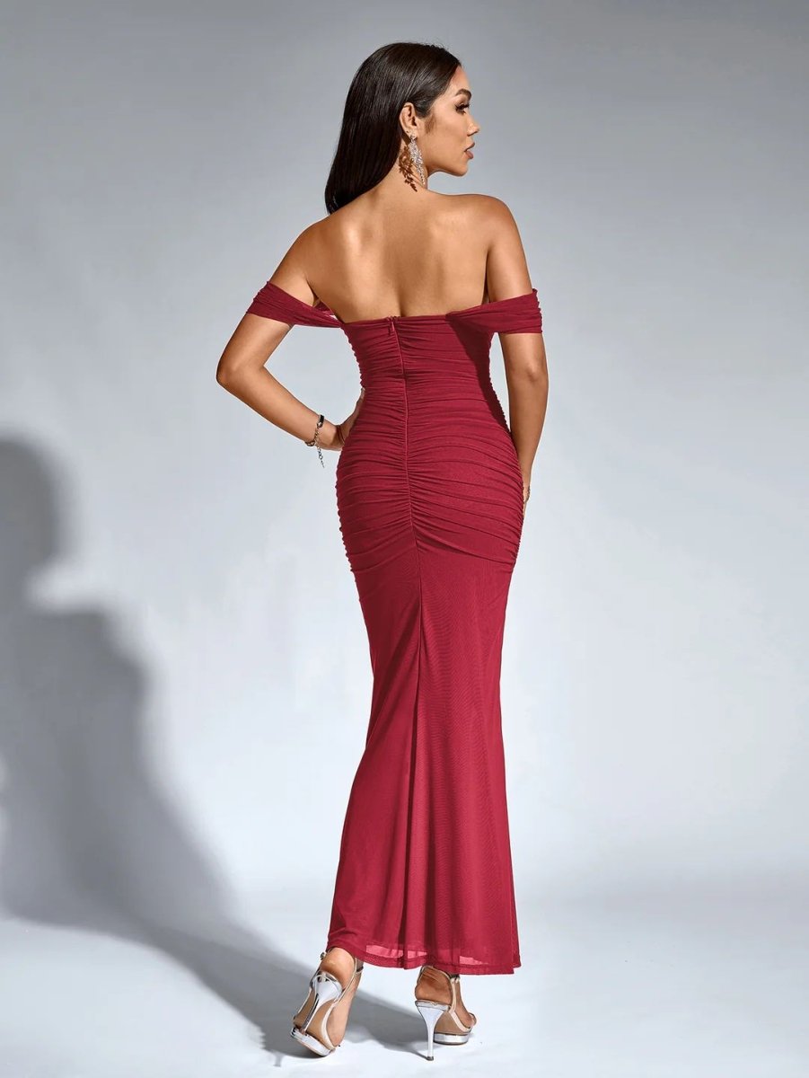 Off - Shoulder Kleid mit Reißverschluss - Bellave
