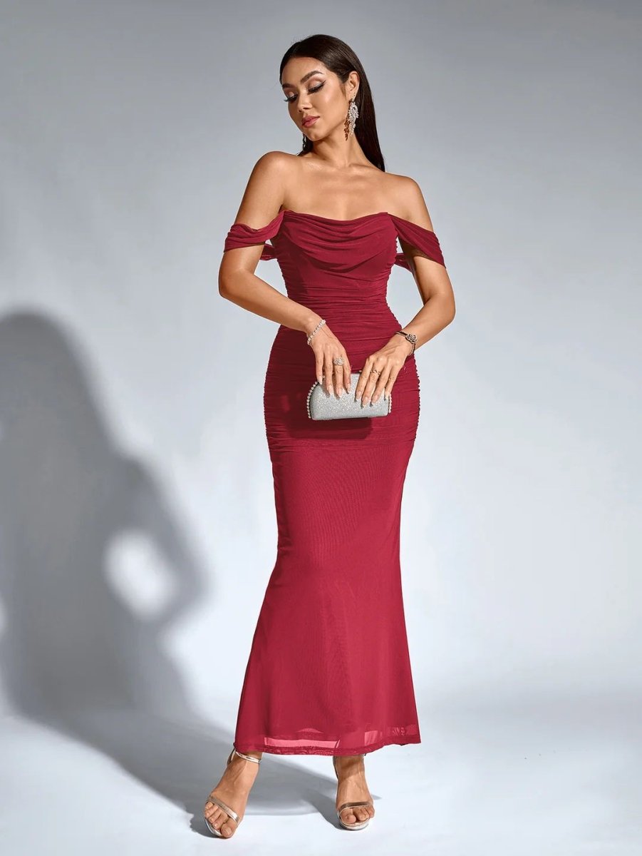 Off - Shoulder Kleid mit Reißverschluss - Bellave