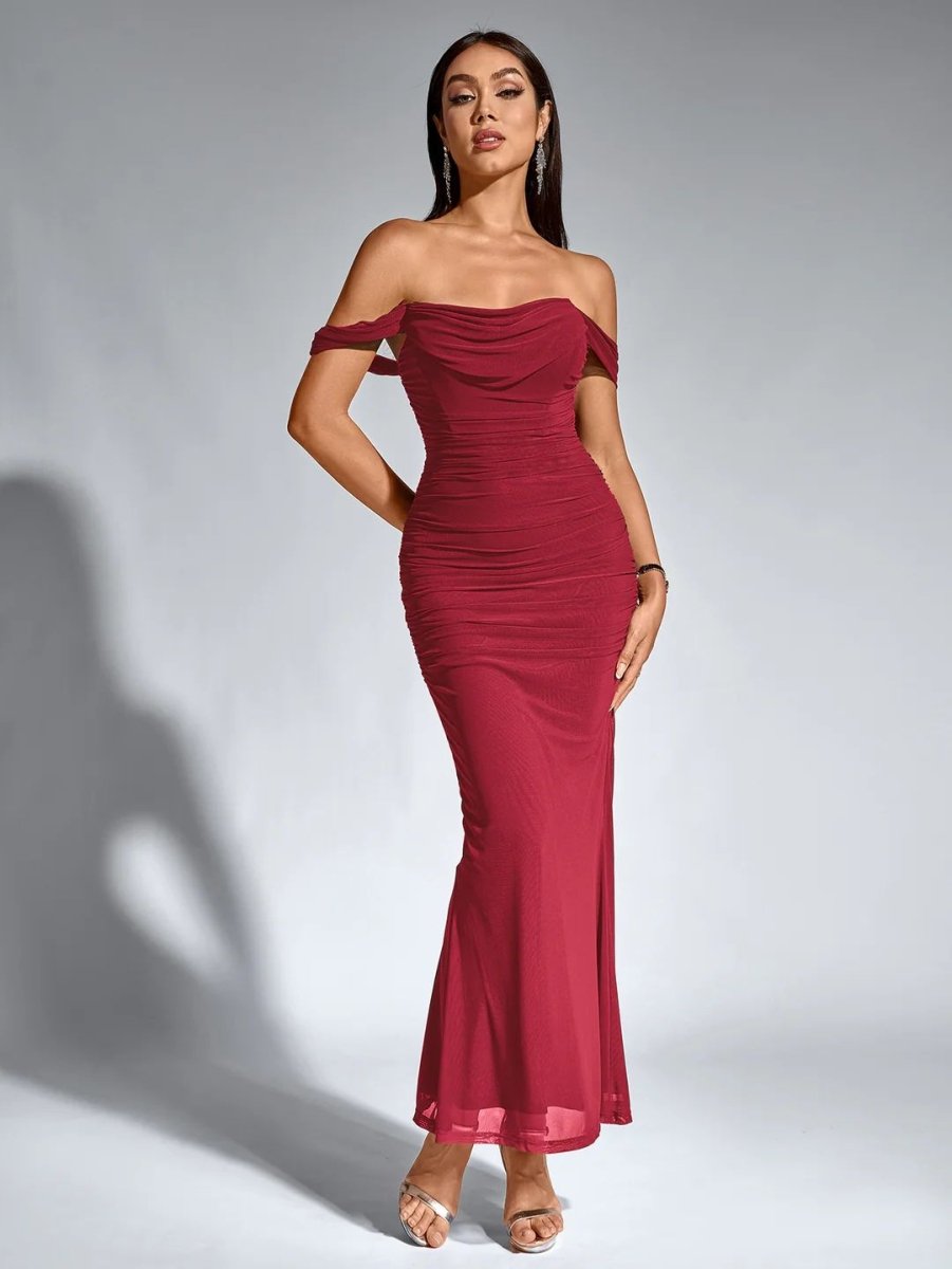 Off - Shoulder Kleid mit Reißverschluss - Bellave