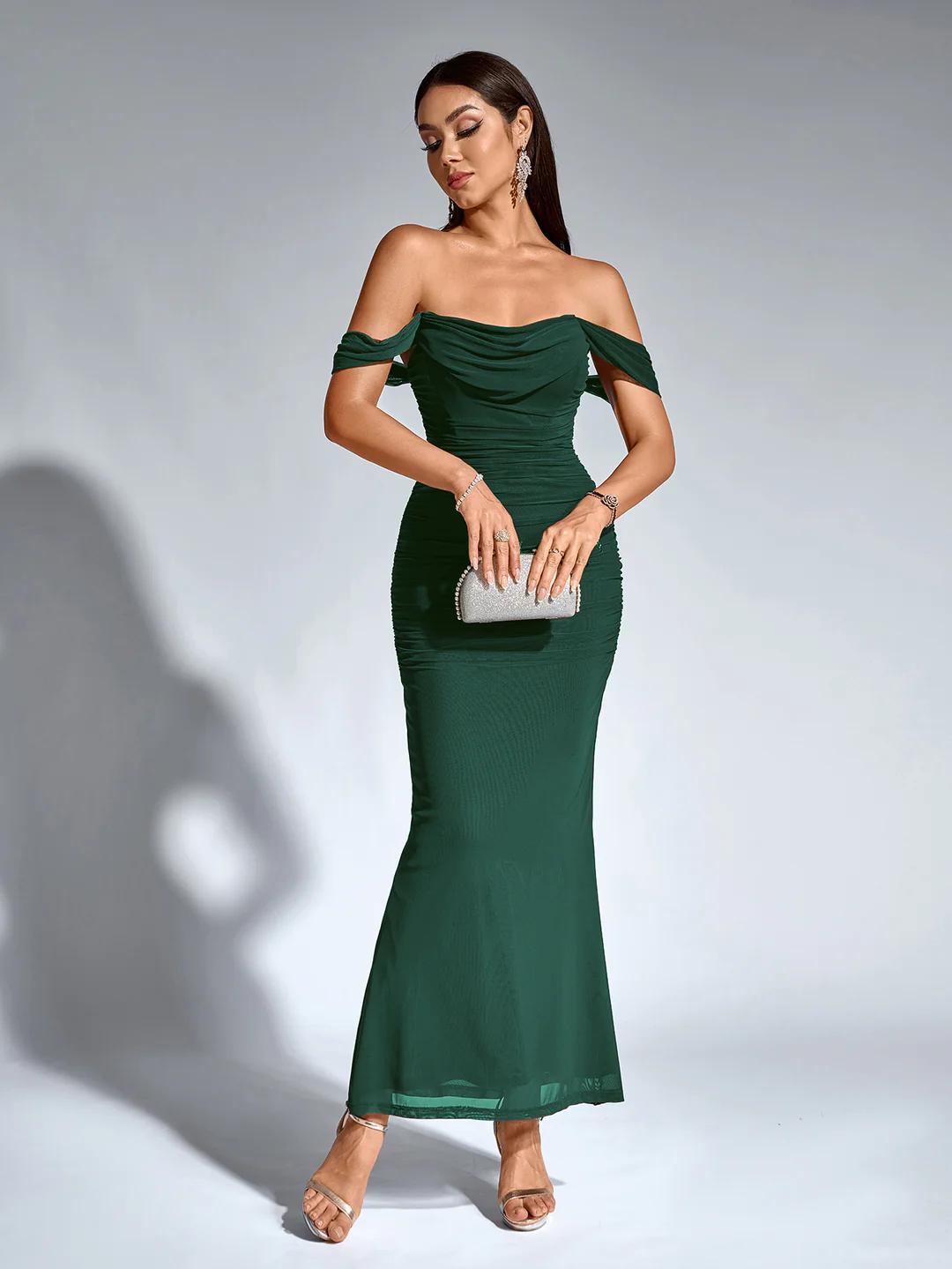 Off - Shoulder Kleid mit Reißverschluss - Bellave