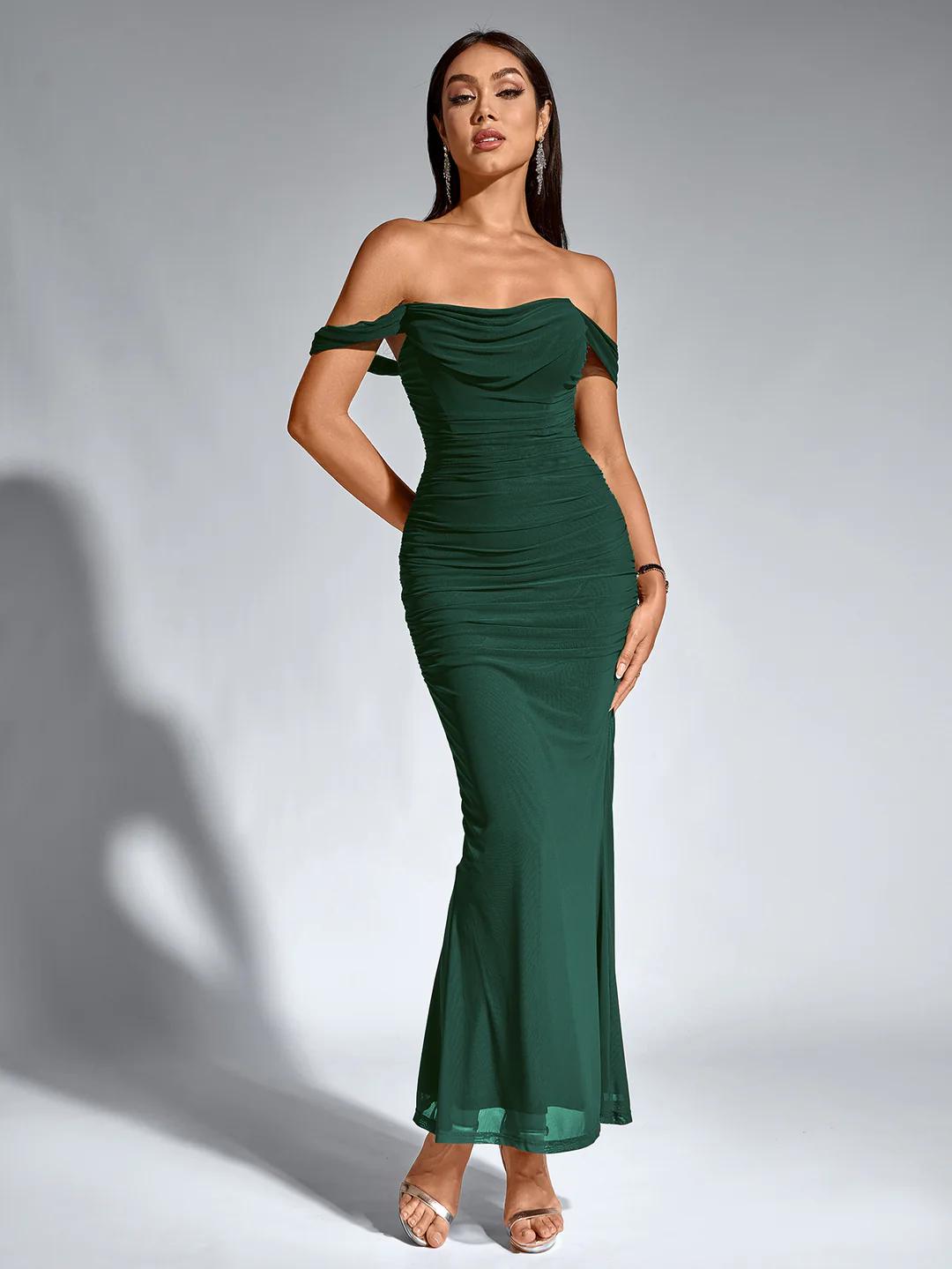 Off - Shoulder Kleid mit Reißverschluss - Bellave