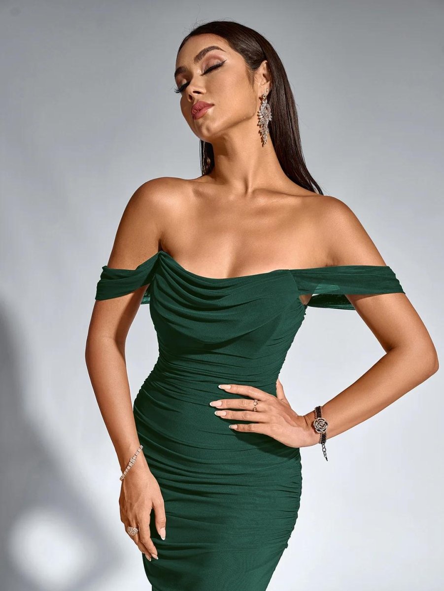 Off - Shoulder Kleid mit Reißverschluss - Bellave