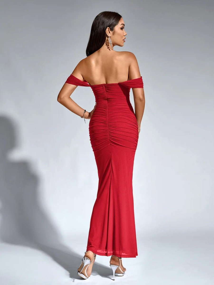 Off - Shoulder Kleid mit Reißverschluss - Bellave