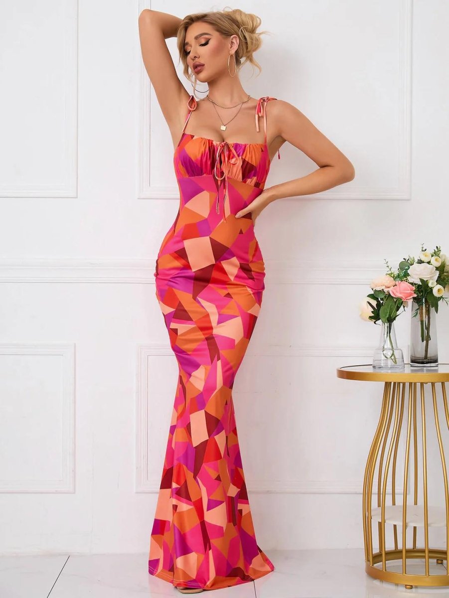 Blumenkleid mit Schnürträgern - Bellave