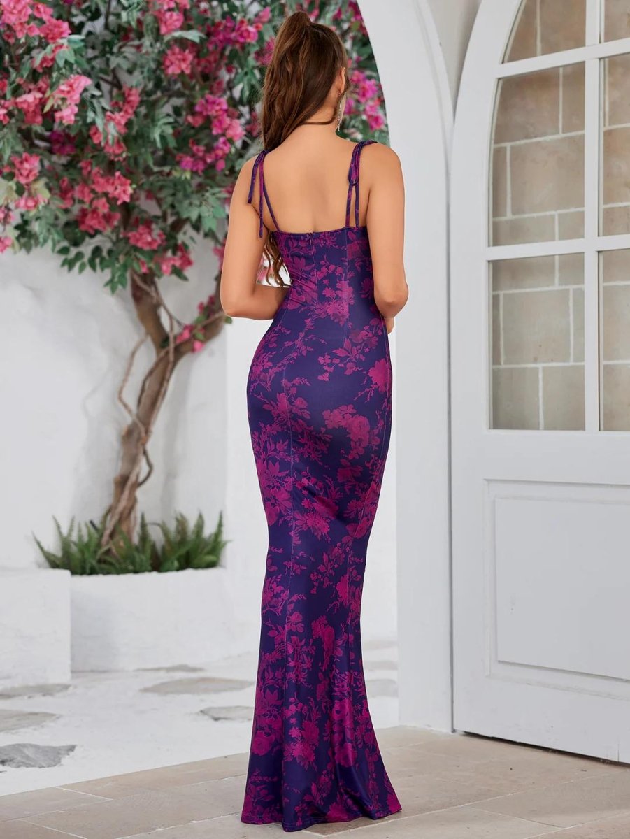 Blumenkleid mit Schnürträgern - Bellave