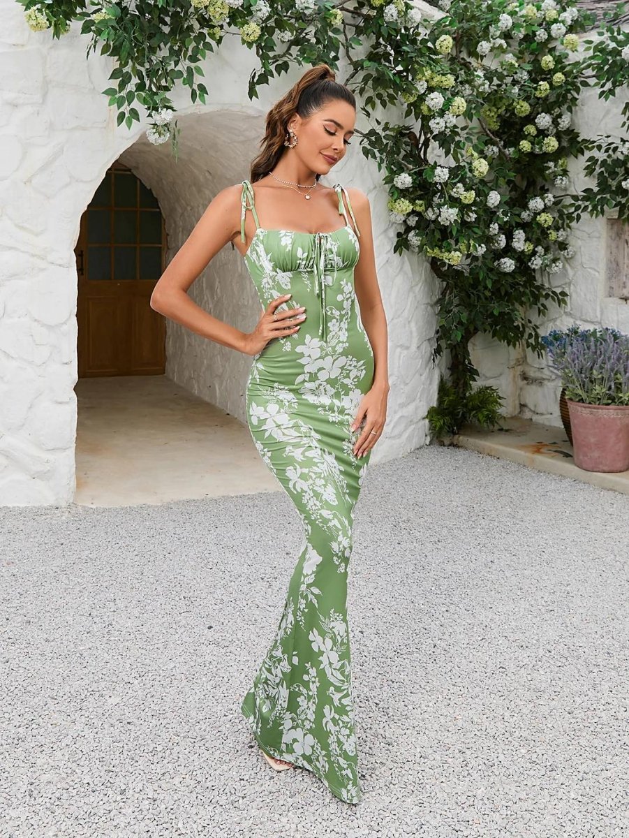 Blumenkleid mit Schnürträgern - Bellave
