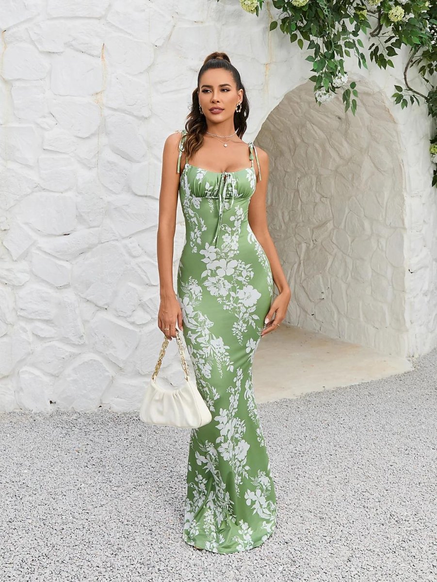 Blumenkleid mit Schnürträgern - Bellave