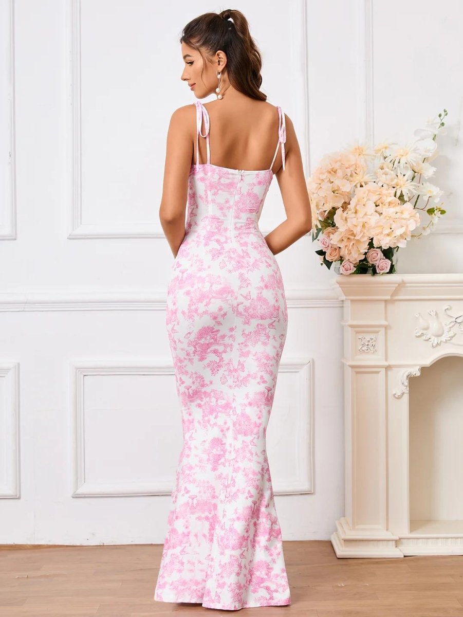 Blumenkleid mit Schnürträgern - Bellave